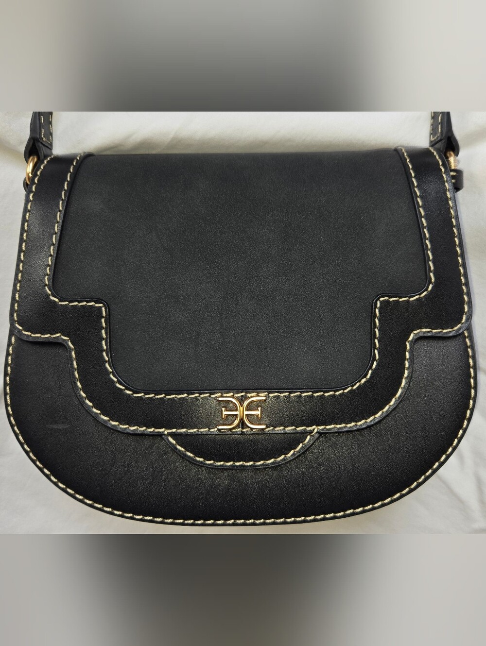 🖤 Sam Edelman Black Leather Saddle Crossbody Bag